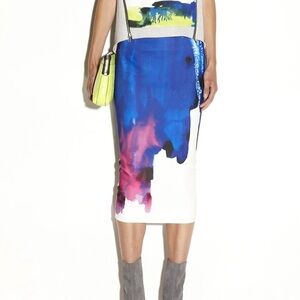 Milly Womens Michelle Smith Watercolor Resort Pencil Skirt 2014, Size 4